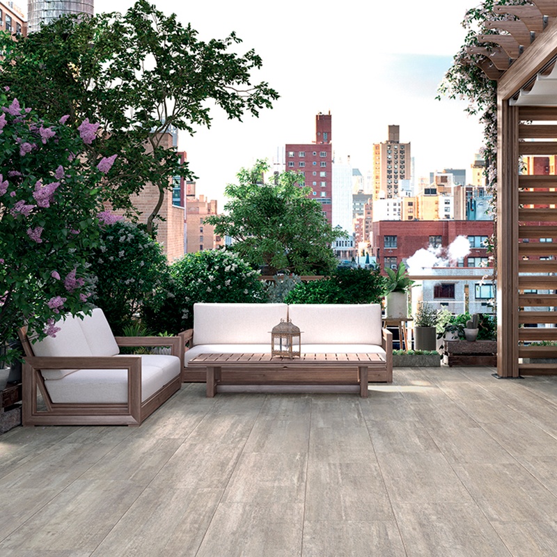 [02CDK48R4] Porcelanato Deck Light Grey Mate Rectificado 40x80 cm