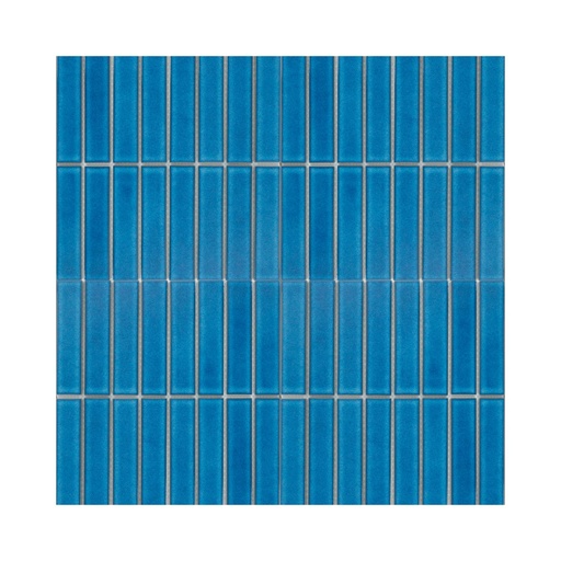 [STRIPEICEBLUE] Ceramica En Malla Stripe Ice Blue Brillante 28,4x29.6 Cm
