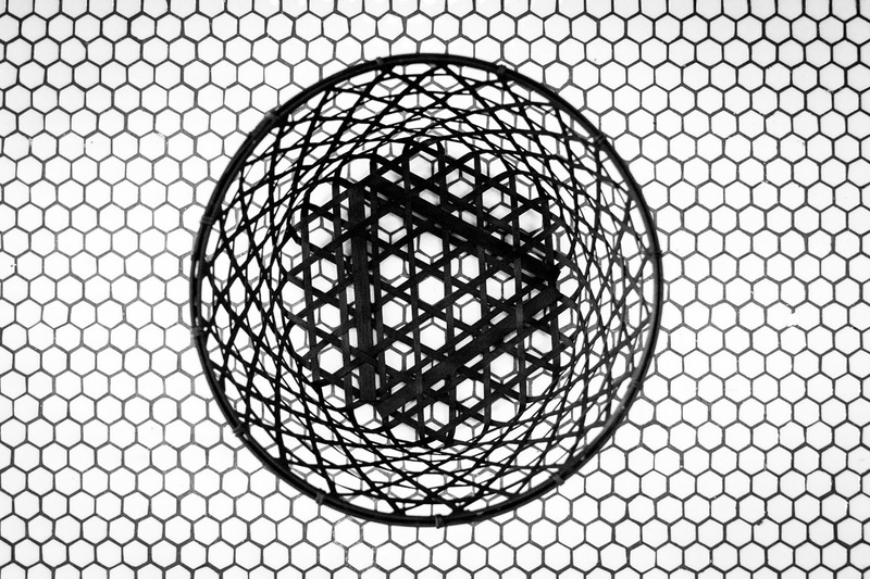 [P000103-HH-S-K] Mosaico De Vidrio En Malla Unicolor Blanco 103 Hexagonal Satinado 33.2x33.2 cm